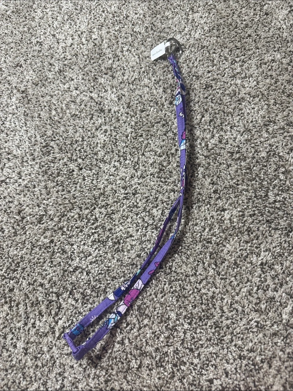 Vera Bradley Purple Floral Pattern Fabric Lanyard